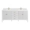 James Martin Vanities 72'' Vanity, Bright White w/ Single Hole 3 CM White Zeus Quartz Top & Backsplash 485-V72-BW-1WZ - alternate 1